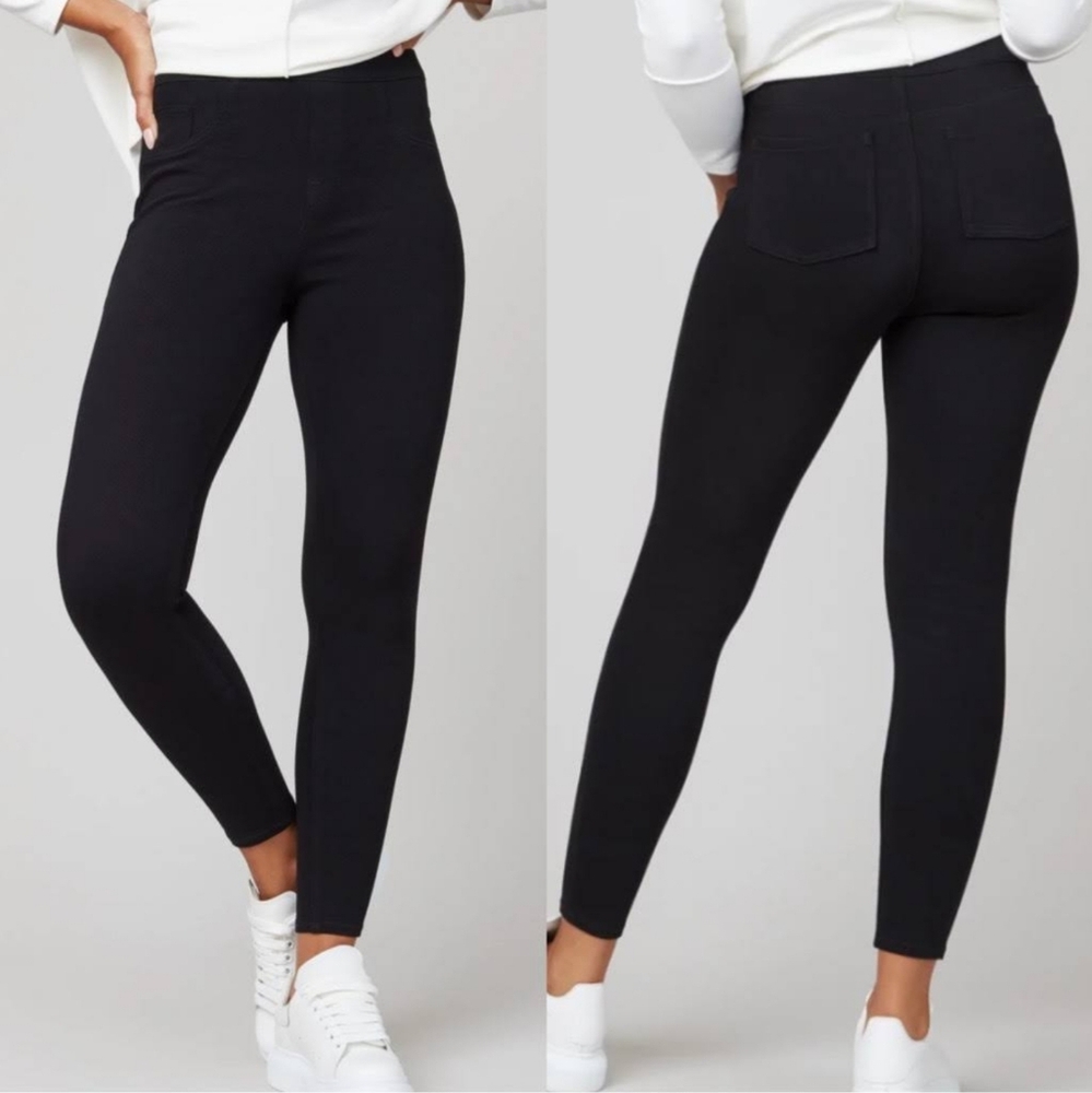 SPANX JEAN ISH ANKLE LEGGINGS BLACK SIZE 1X
